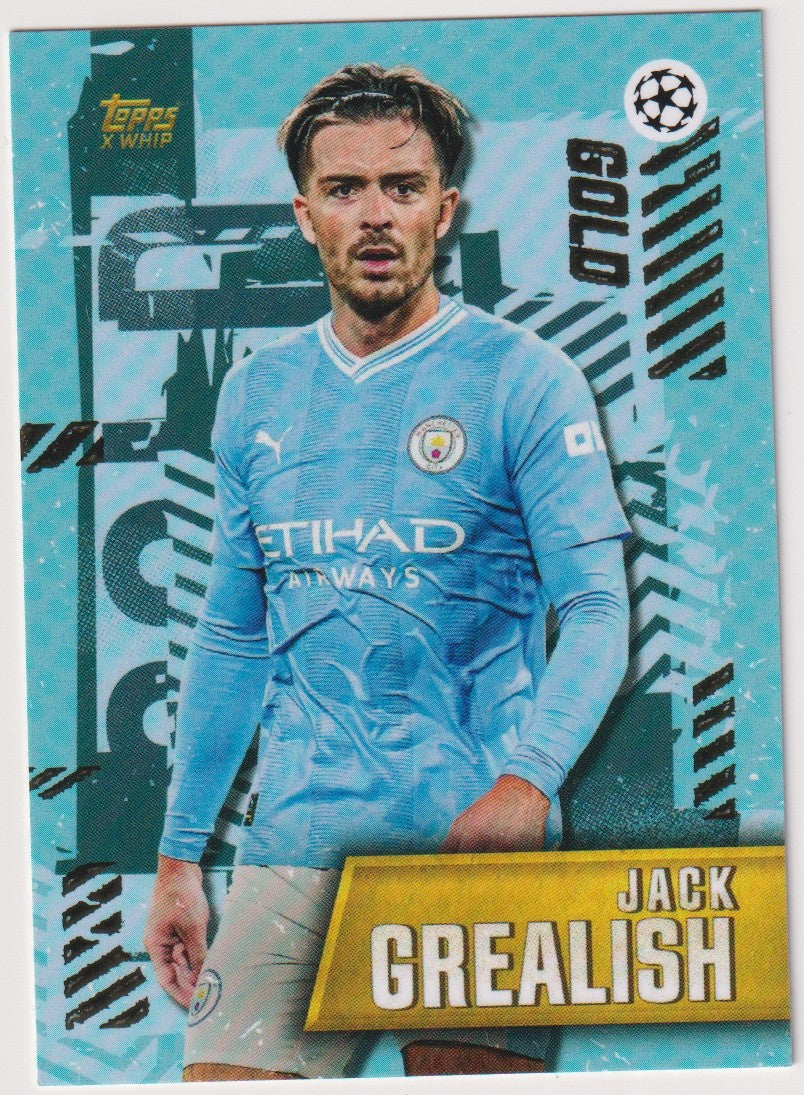 Topps Gold Jack Grealish Manchester City UEFA Champions League Parallel Rare – Bild 1