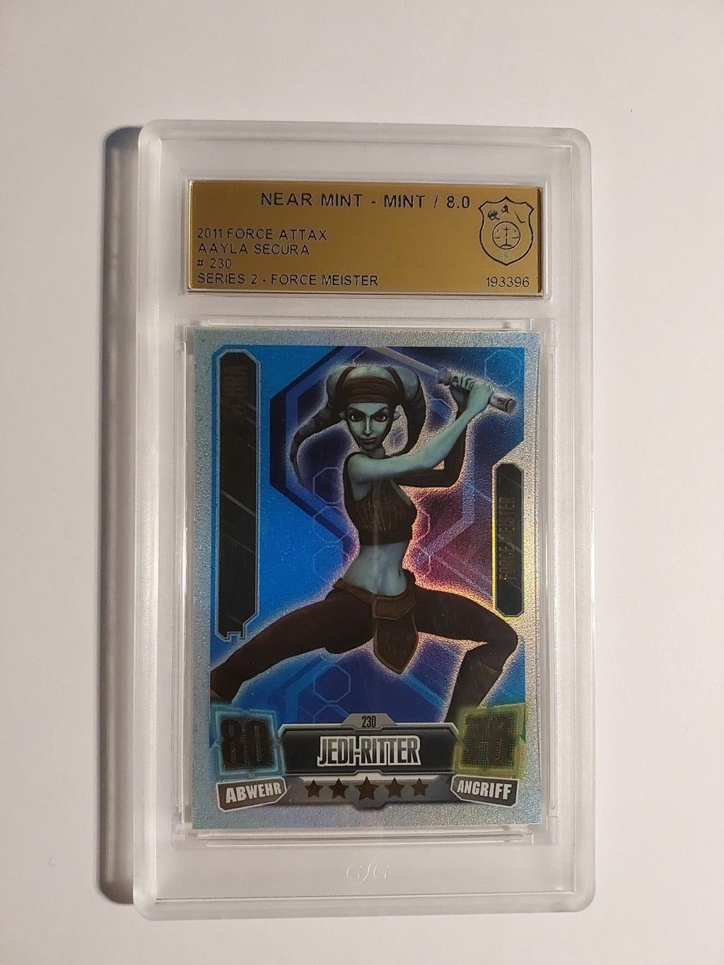 Topps Force Attax 2011 Aayla Secura Jedi Ritter Republik GSG 8.0 = PSA Parallel – Bild 1