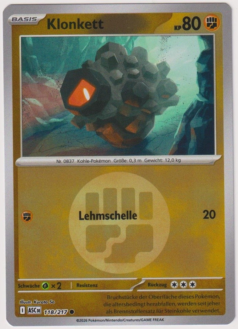 Pokemon TCG Rolycoly #118/217 Common (C) Reverse Holo Deutsch 2026 – Bild 1