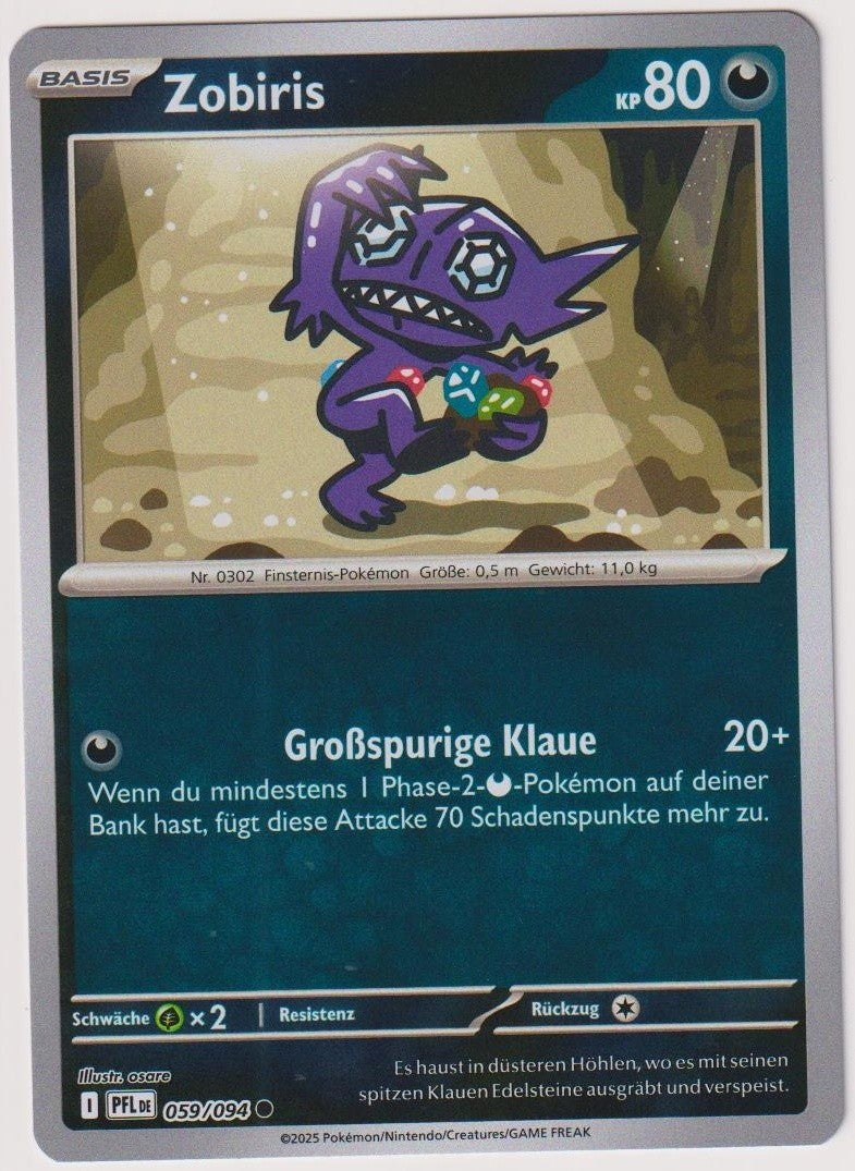 Pokemon TCG Sableye #59/094 Common (C) Reverse Holo Deutsch 2025 – Bild 1