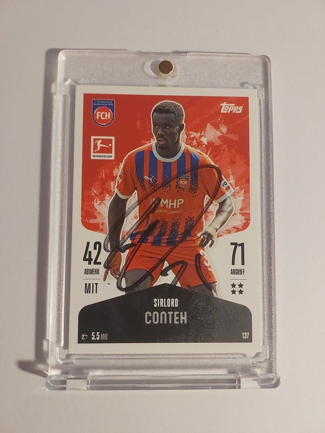 Topps Bundesliga 2024-25 Sirlord Conteh FC Heidenheim (On Card Auto) – Bild 1