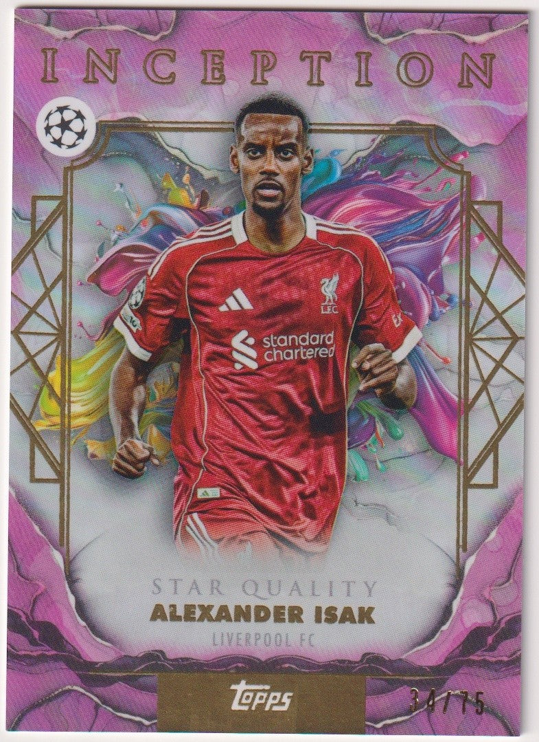 Topps Inception 2025-26 Alexander Isak Liverpool FC Parallel 34/75 Rare – Bild 1