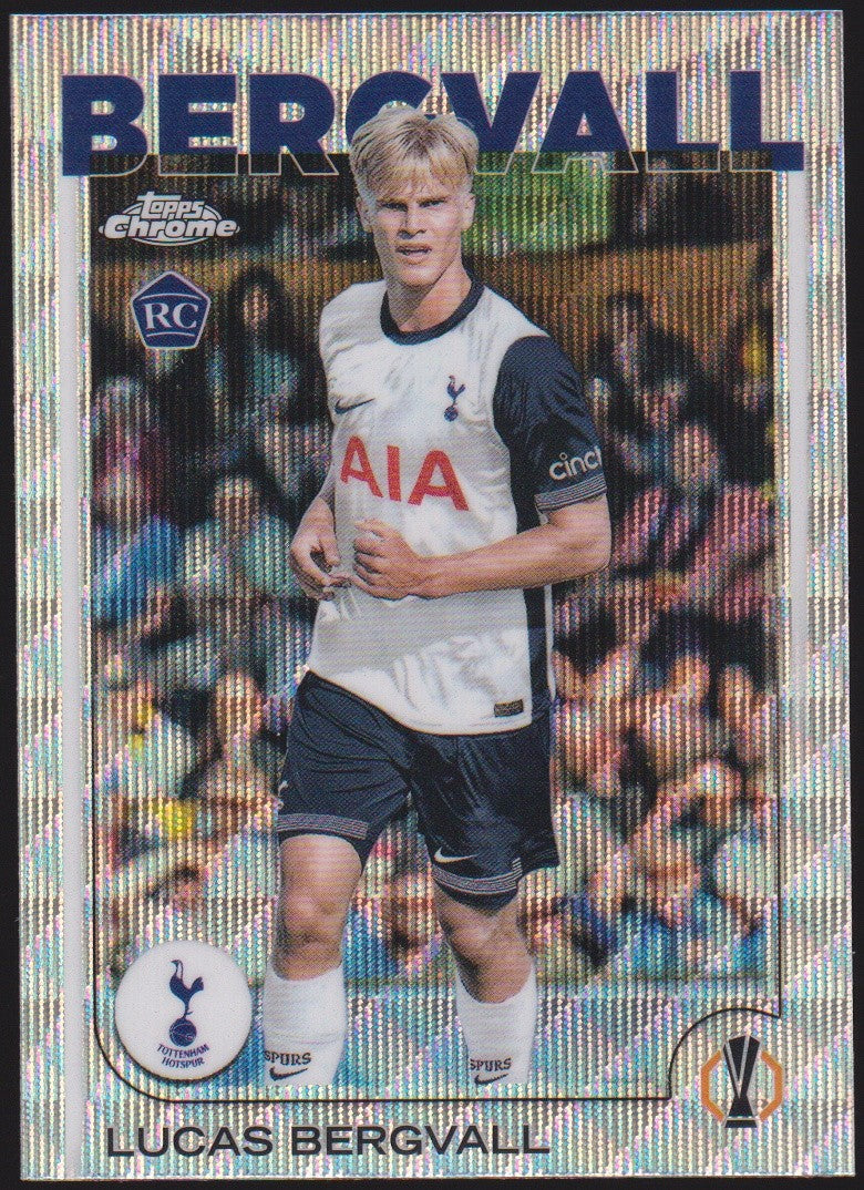 Topps Chrome 2024-25 Lucas Bergvall Tottenham Hotspur Parallel Refractor Rookie – Bild 1