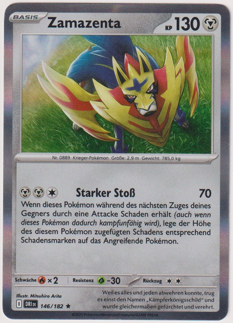 Pokemon TCG Zamazenta #146/182 Rare (R) Holo Deutsch 2025 – Bild 1