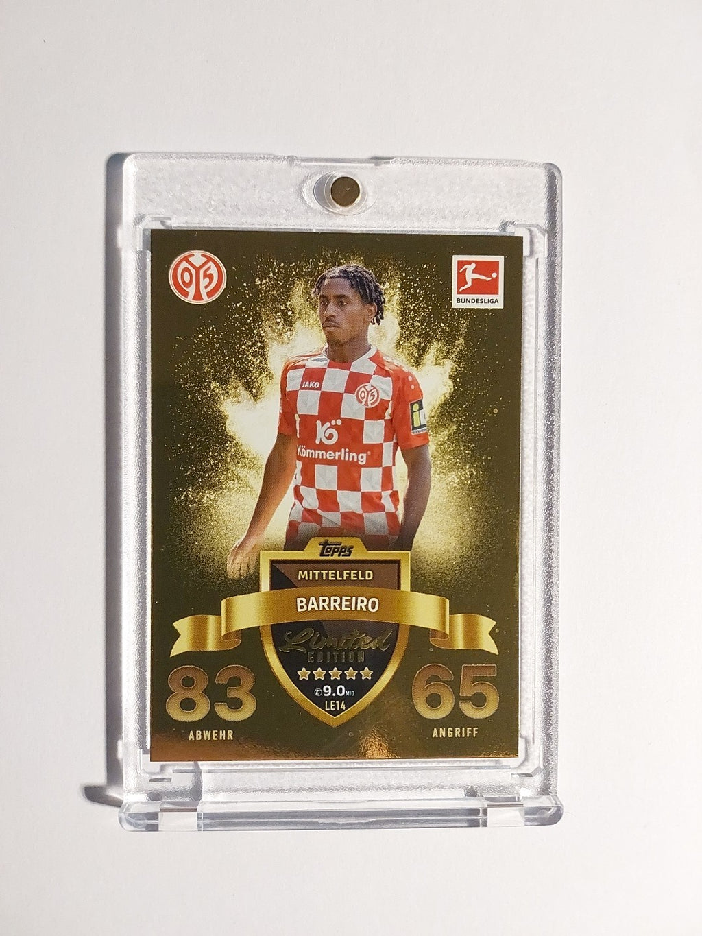 Topps Match Attax 2023-24 Leandro Barreiro Mainz 05 Parallel Gold Insert Rare – Bild 1