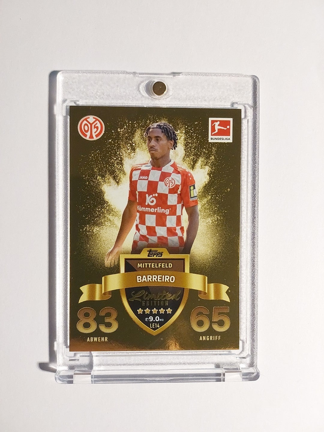 Topps Match Attax 2023-24 Leandro Barreiro Mainz 05 Parallel Gold Insert Rare – Bild 1