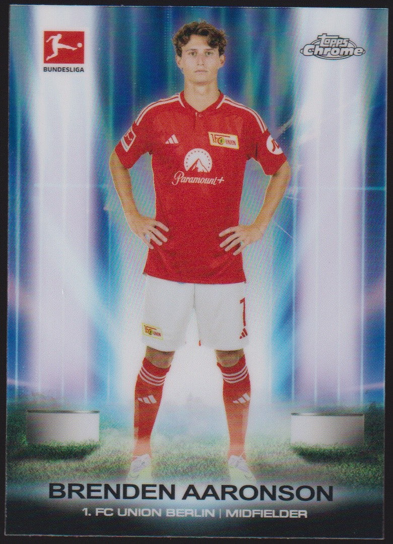 Topps Chrome UB-1 2023-24 Brenden Aaronson 1. FC Union Berlin Parallel Rare – Bild 1
