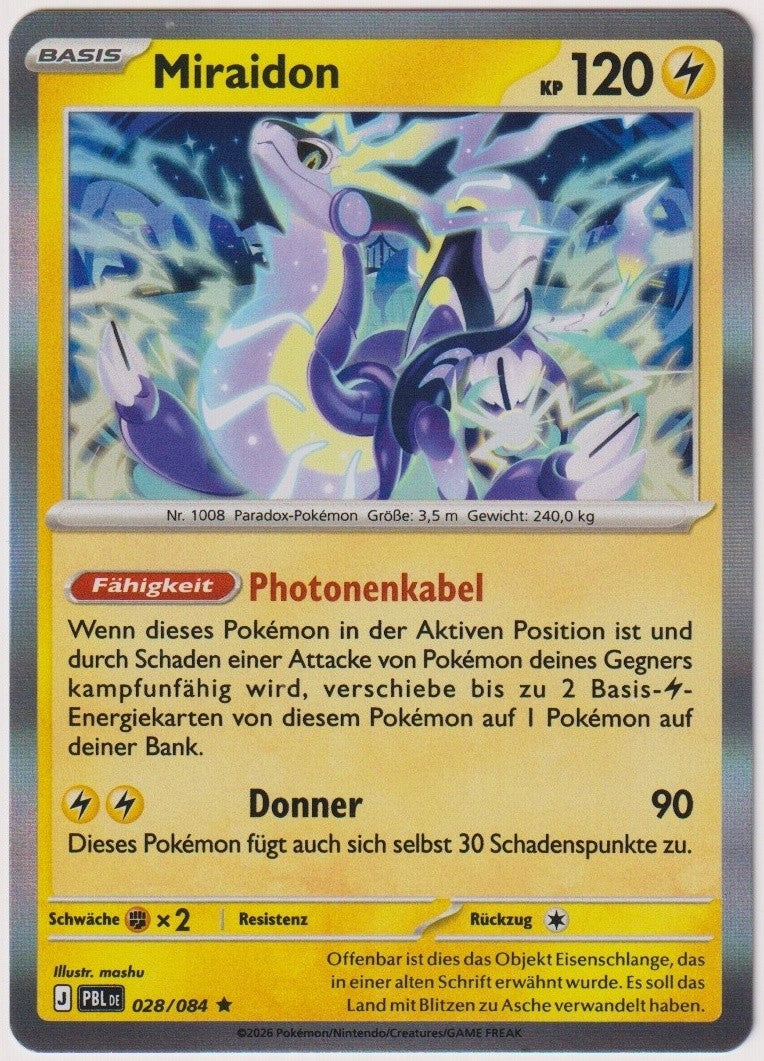 Pokemon TCG Miraidon #28/084 Rare (R) Holo Deutsch 2026 – Bild 1