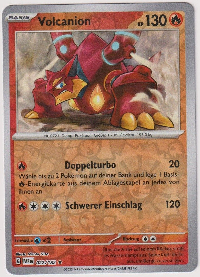Pokemon TCG Volcanion #22/182 Rare (R) Reverse Holo Deutsch 2023 – Bild 1