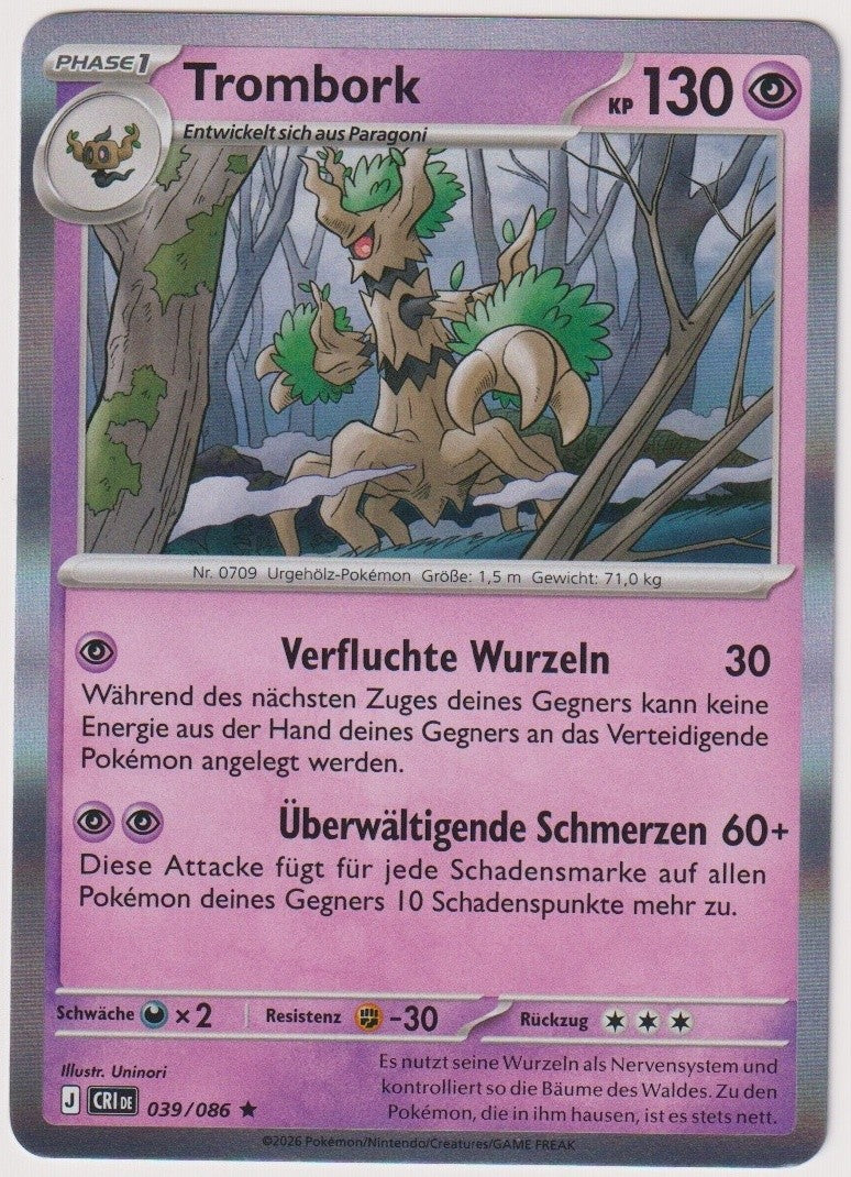 Pokemon TCG Trevenant #39/086 Rare (R) Holo Deutsch 2026 – Bild 1