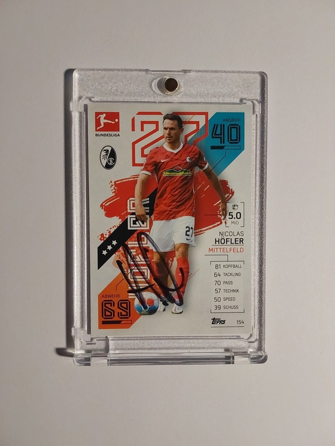 Topps Bundesliga 2021-22 Nicolas Höfler On Card Auto Freiburg Parallel Rare Hit – Bild 1