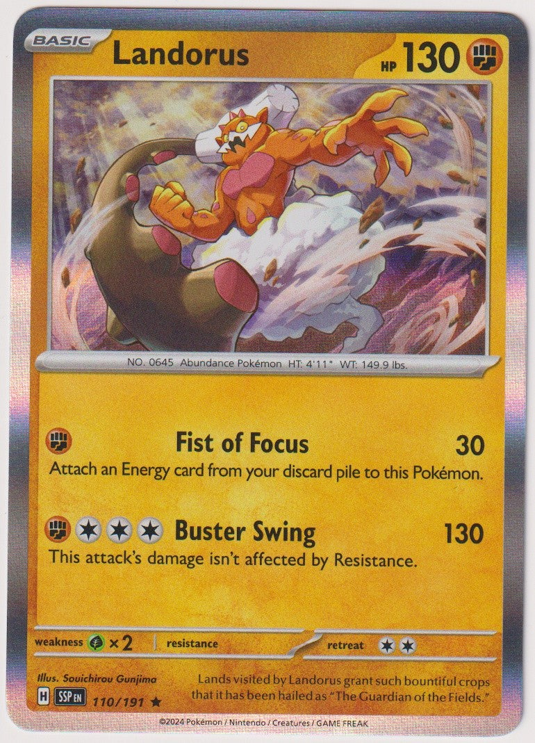 Pokemon TCG Landorus #110/191 Rare (R) Holo Englisch 2024 – Bild 1