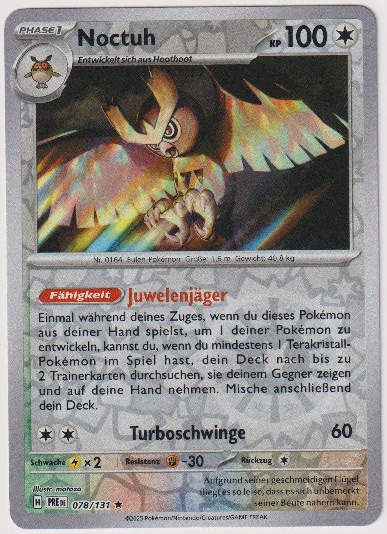 Pokemon TCG Noctowl #78/131 Rare (R) Reverse Holo Deutsch 2025 – Bild 1