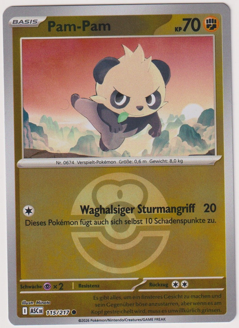Pokemon TCG Pancham #115/217 Common (C) Reverse Holo Deutsch 2026 – Bild 1