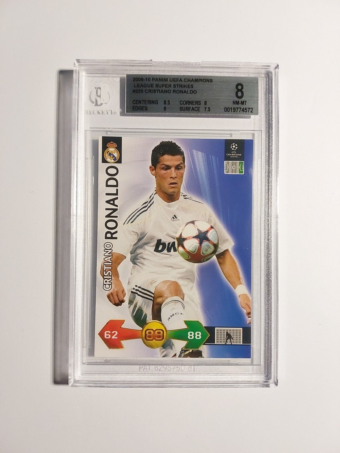 Panini Champions League 2009-10 Cristiano Ronaldo Real Madrid BGS 8 PSA Rare Hit – Bild 1