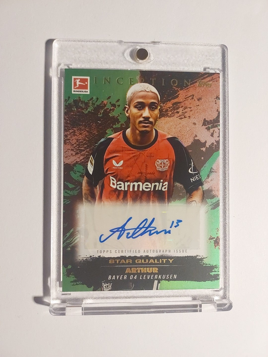 Topps Inception Bundesliga 2024-25 Arthur Leverkusen Auto Parallel 44/75 Rare – Bild 1