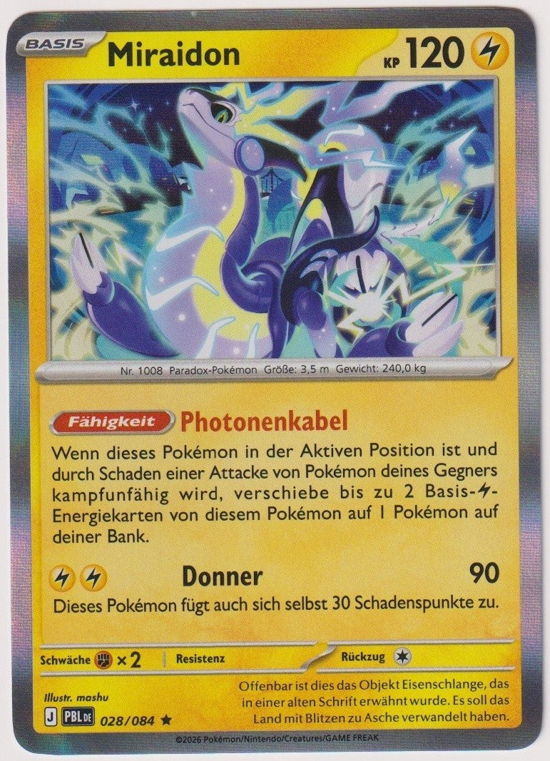 Pokemon TCG Miraidon #28/084 Rare (R) Holo Deutsch 2026 – Bild 1