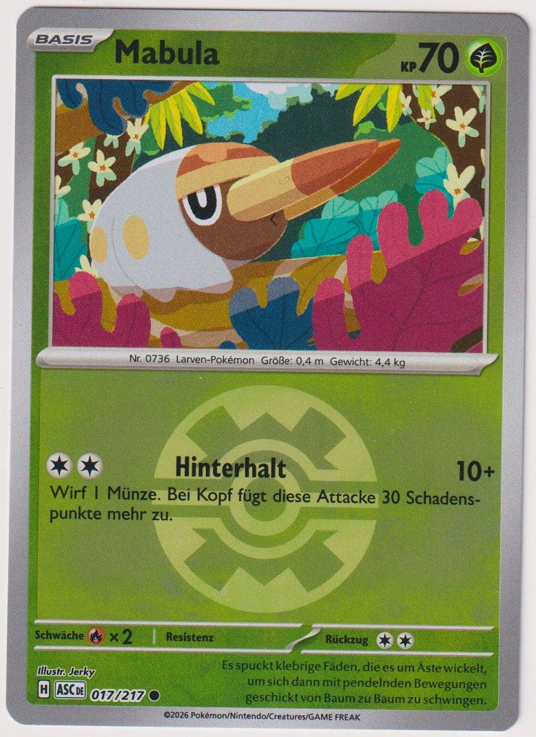 Pokemon TCG Grubbin #17/217 Common (C) Reverse Holo Deutsch 2026 – Bild 1