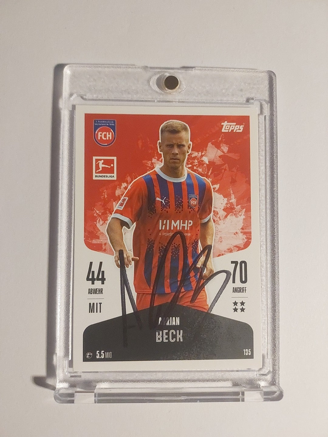 Topps 2024-25 Adrian Beck FC Heidenheim On Card Auto Parallel Ultra Rare – Bild 1