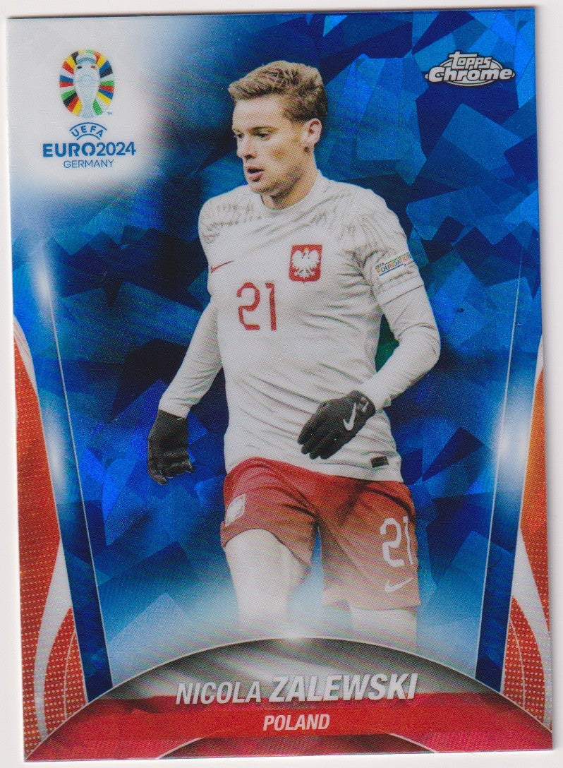 Topps Chrome 2023-24 Nicola Zalewski Polen UEFA Euro 2024 Germany Parallel Rare – Bild 1