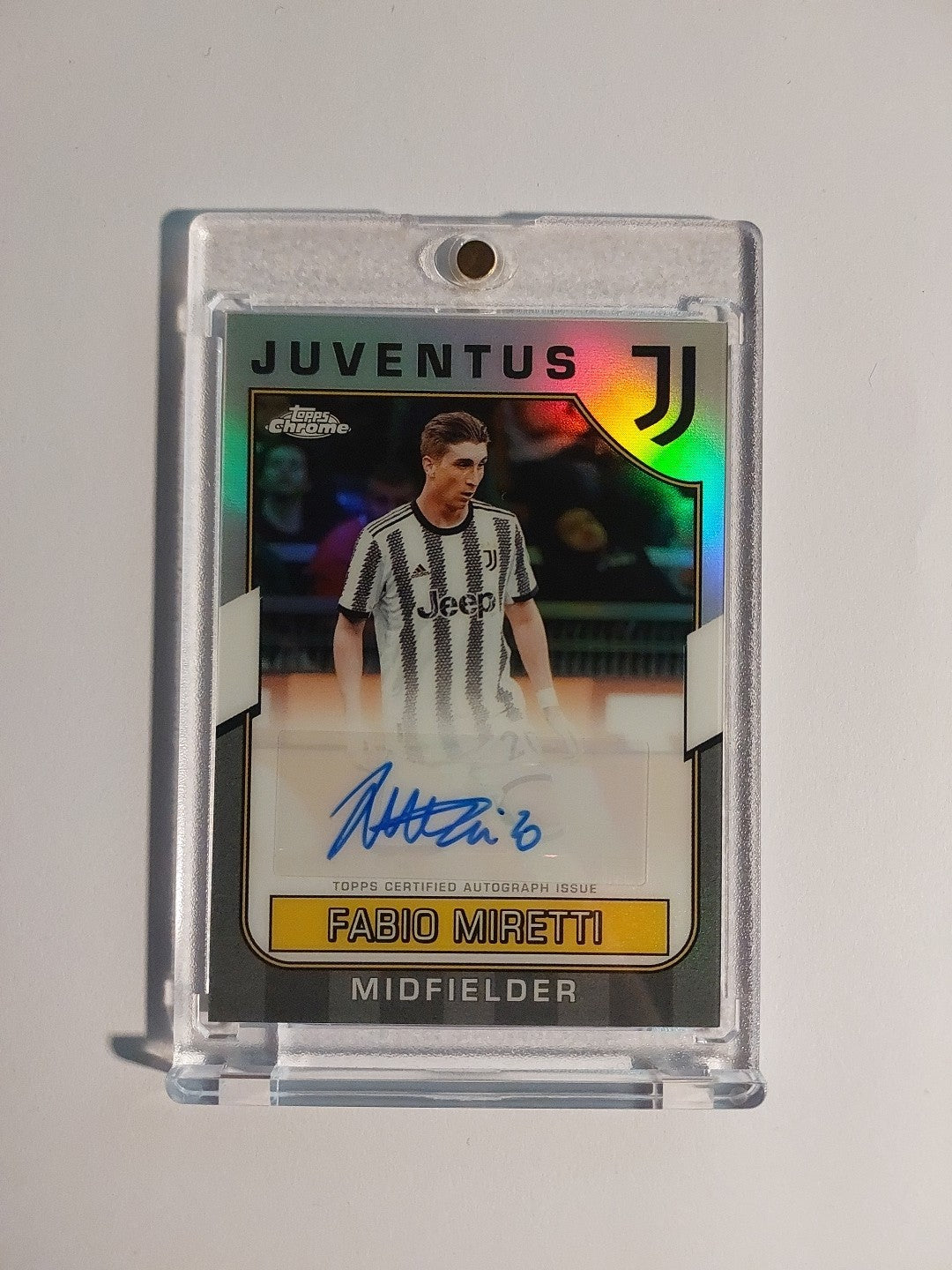 Topps Juventus Turin Chrome 2022-23 Fabio Miretti Auto Parallel Refractor Rare – Bild 1