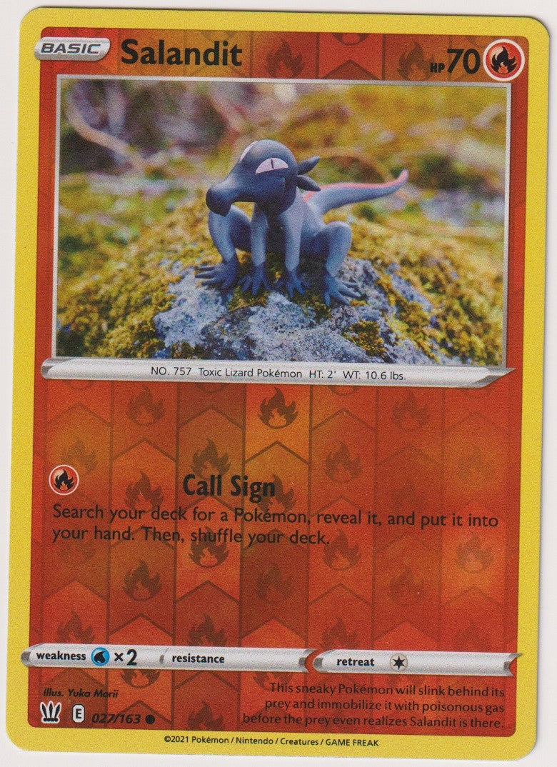 Pokemon TCG Salandit #27/163 Common (C) Reverse Holo Englisch 2021 – Bild 1
