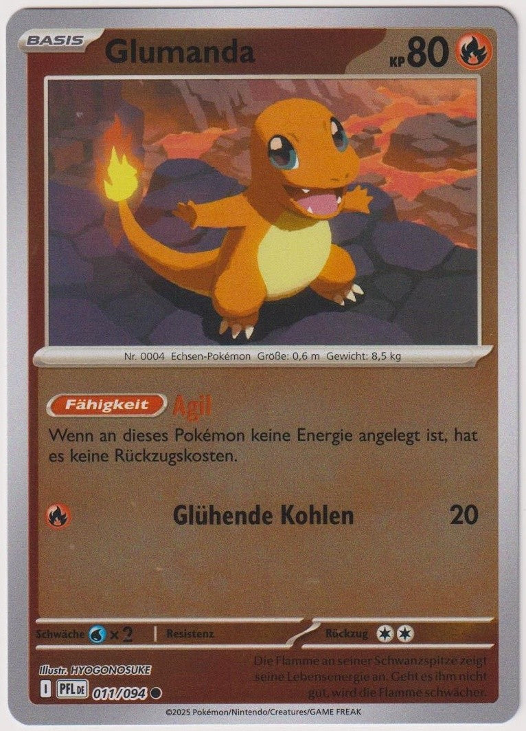 Pokemon TCG Charmander #11/094 Common (C) Reverse Holo Deutsch 2025 – Bild 1