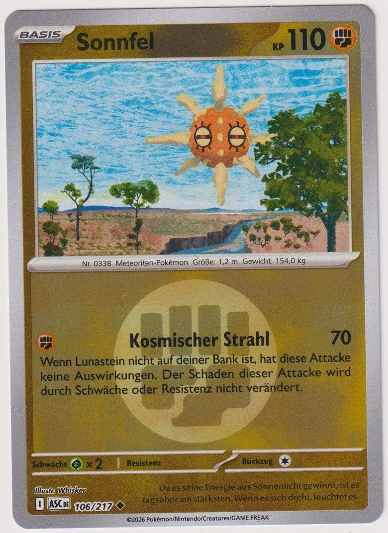 Pokemon TCG Solrock #106/217 Uncommon (U) Reverse Holo Deutsch 2026 – Bild 1