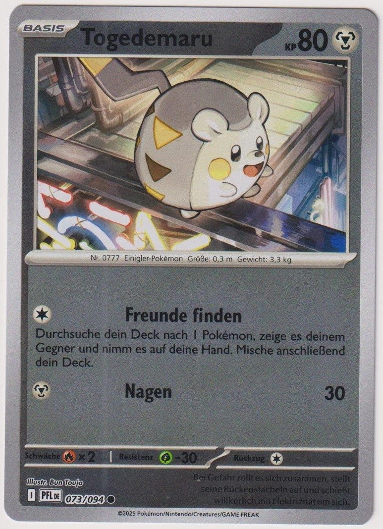 Pokemon TCG Togedemaru #73/094 Common (C) Reverse Holo Deutsch 2025 – Bild 1