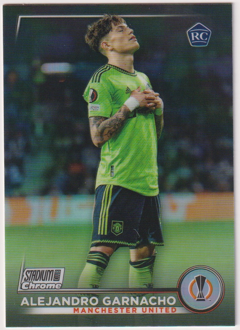 Topps Chrome 2023-24 Alejandro Garnacho Rookie Manchester United Parallel – Bild 1