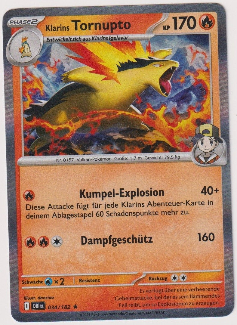 Pokemon TCG Typhlosion #34/182 Rare (R) Holo Deutsch 2025 – Bild 1
