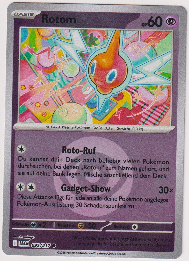 Pokemon TCG Rotom #92/217 Common (C) Reverse Holo Deutsch 2026 – Bild 1