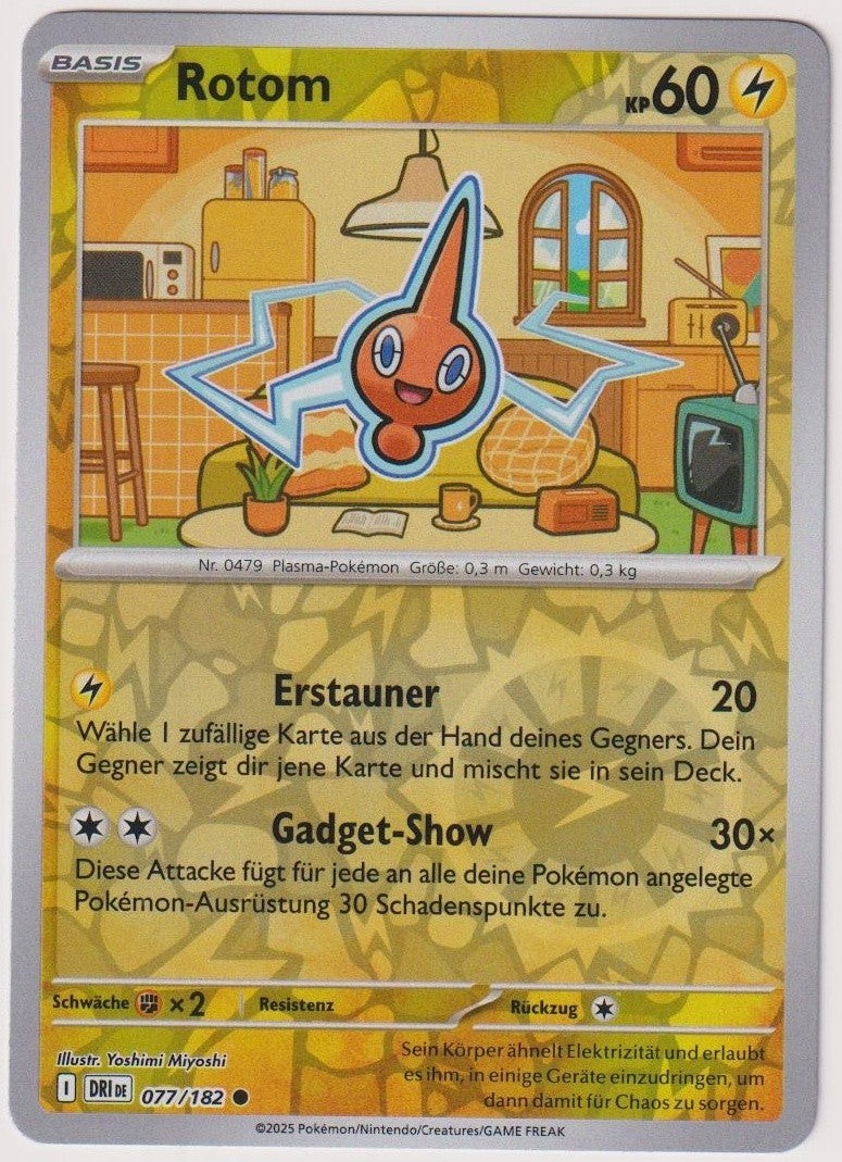 Pokemon TCG Rotom #77/182 Common (C) Reverse Holo Deutsch 2025 – Bild 1