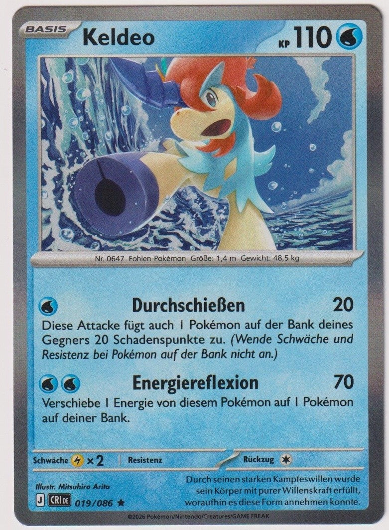 Pokemon TCG Keldeo #19/086 Rare (R) Holo Deutsch 2026 – Bild 1