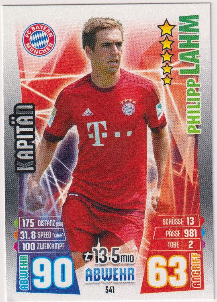 Topps Match Attax Philipp Lahm FC Bayern München Bundesliga Parallel Rare – Bild 1