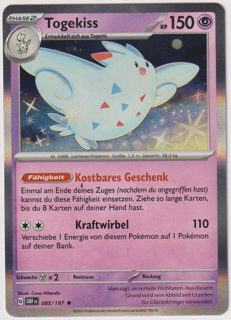 Pokemon TCG Togekiss #85/197 Rare (R) Holo Deutsch 2023 – Bild 1