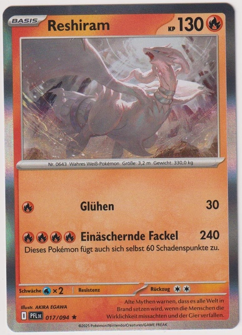 Pokemon TCG Reshiram #17/094 Rare (R) Holo Deutsch 2025 – Bild 1