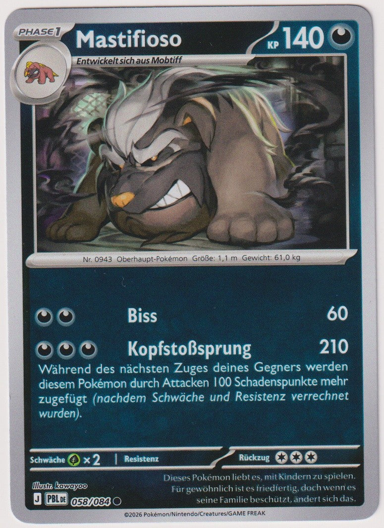 Pokemon TCG Mabosstiff #58/084 Common (C) Reverse Holo Deutsch 2026 – Bild 1
