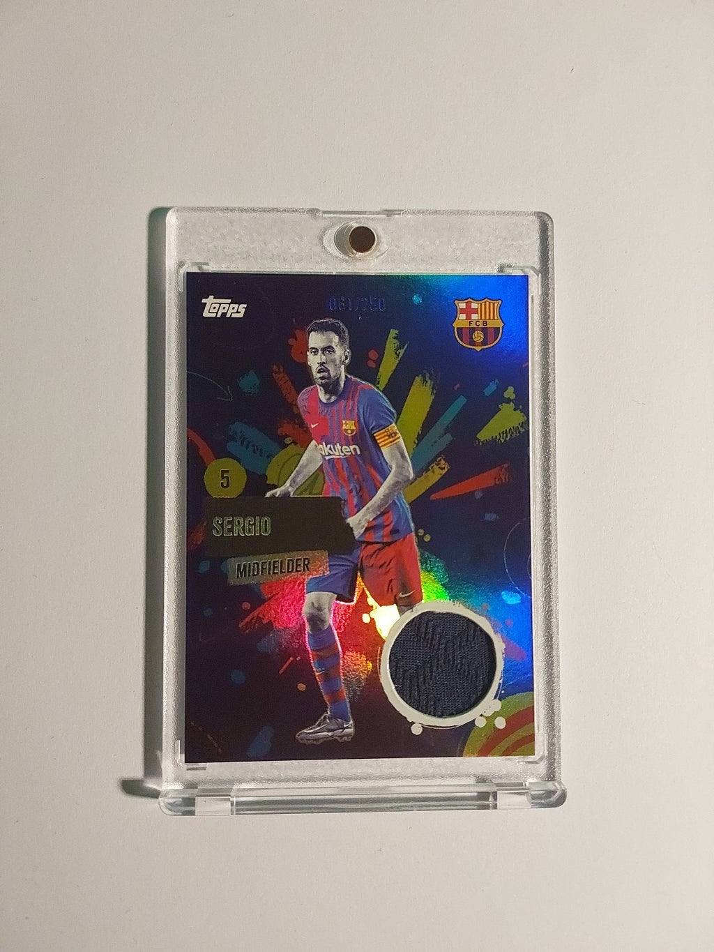 Topps Barcelona Team Set 2024-25 Sergio Busquets Patch Relic Parallel 61/250 Hit – Bild 1