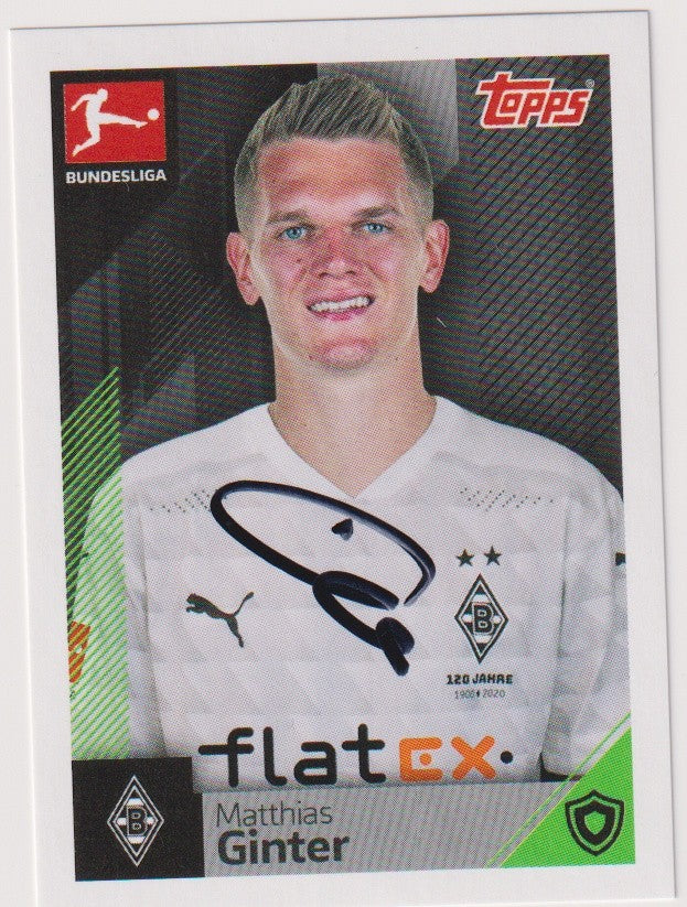 Topps Offizielle Sticker 2020-21 Matthias Ginter On Card Auto Borussia – Bild 1