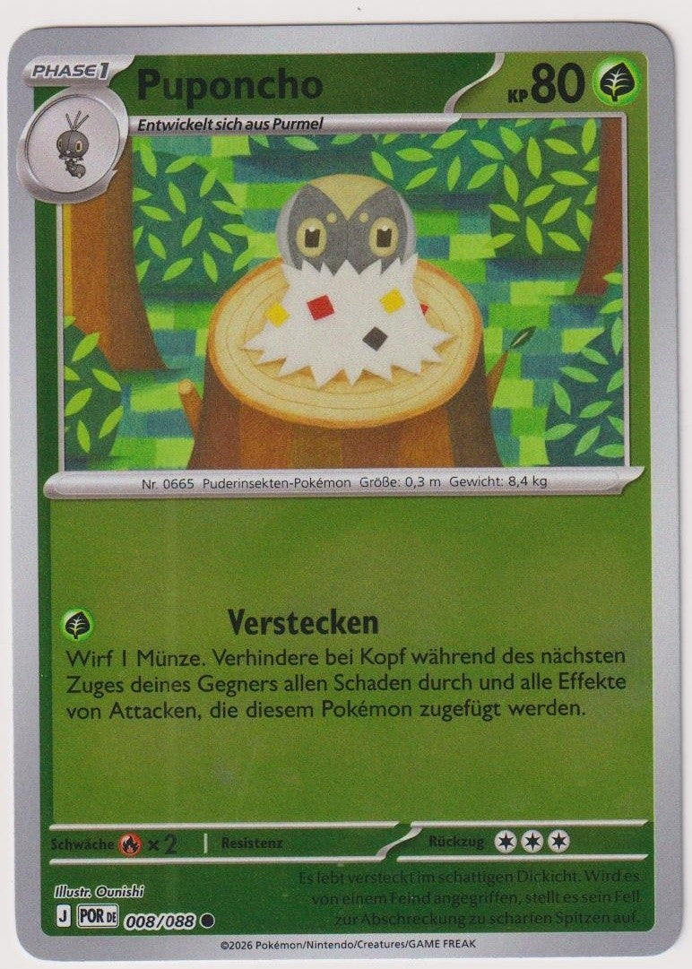 Pokemon TCG Spewpa #8/088 Common (C) Reverse Holo Deutsch 2026 – Bild 1