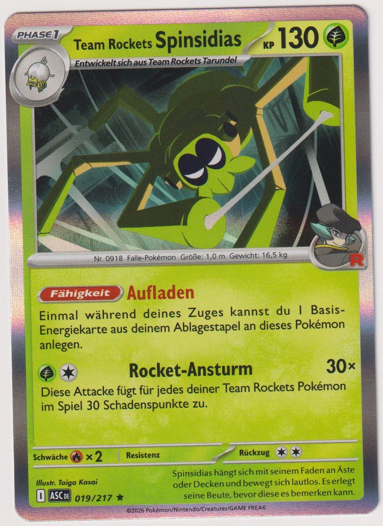Pokemon TCG Team Rockets Dpidops #19/217 Rare (R) Holo Deutsch 2026 – Bild 1