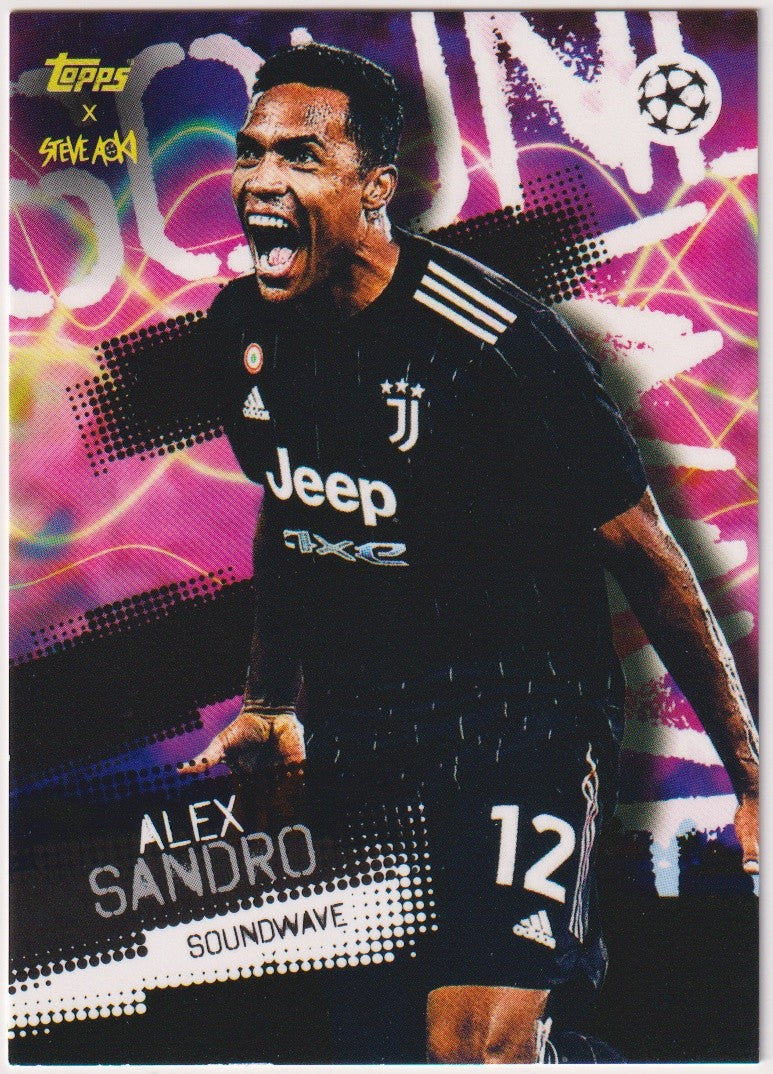Topps Steve Aoki Football Festival 2021-22 Alex Sandro Juventus Parallel Rare – Bild 1