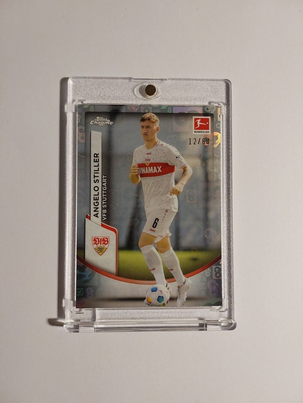 Topps Chrome Bundesliga 2023-24 Angelo Stiller VfB Stuttgart Parallel 12/60 Rare – Bild 1