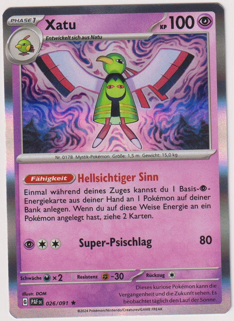 Pokemon TCG Xatu #26/091 Rare (R) Holo Deutsch 2024 – Bild 1