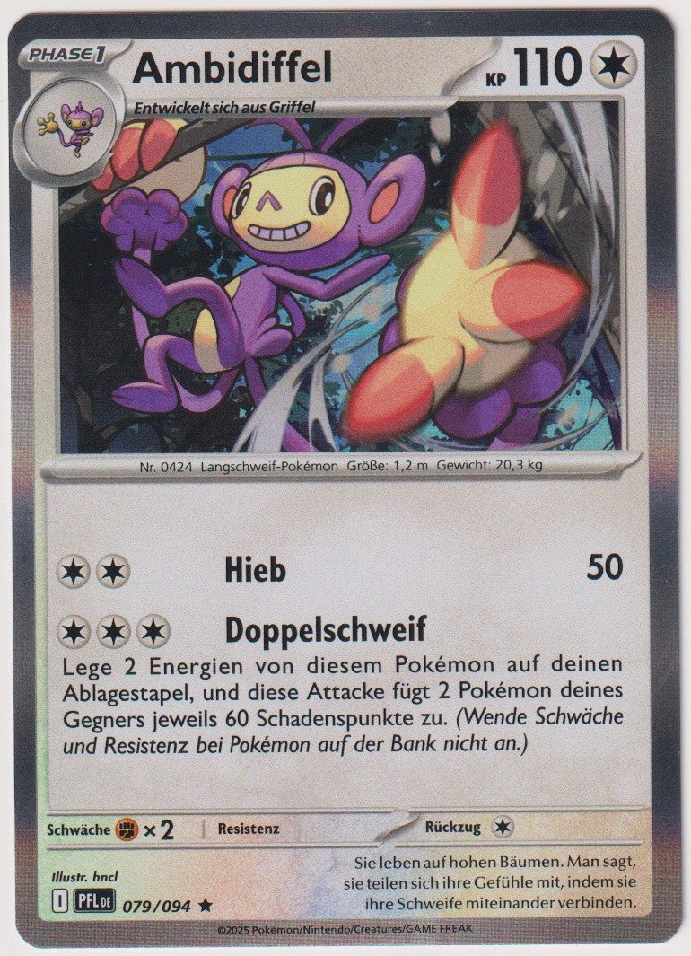 Pokemon TCG Ambipom #79/094 Rare (R) Holo Deutsch 2025 – Bild 1