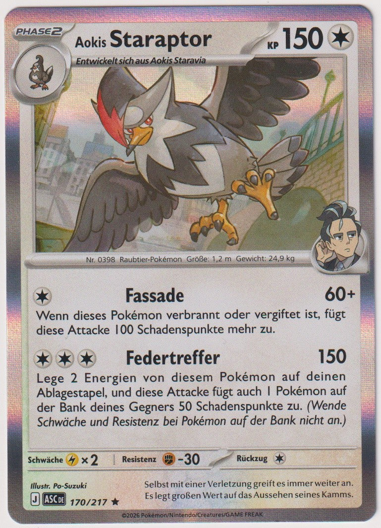 Pokemon TCG Aokis Staraptor #170/217 Rare (R) Holo Deutsch 2026 – Bild 1