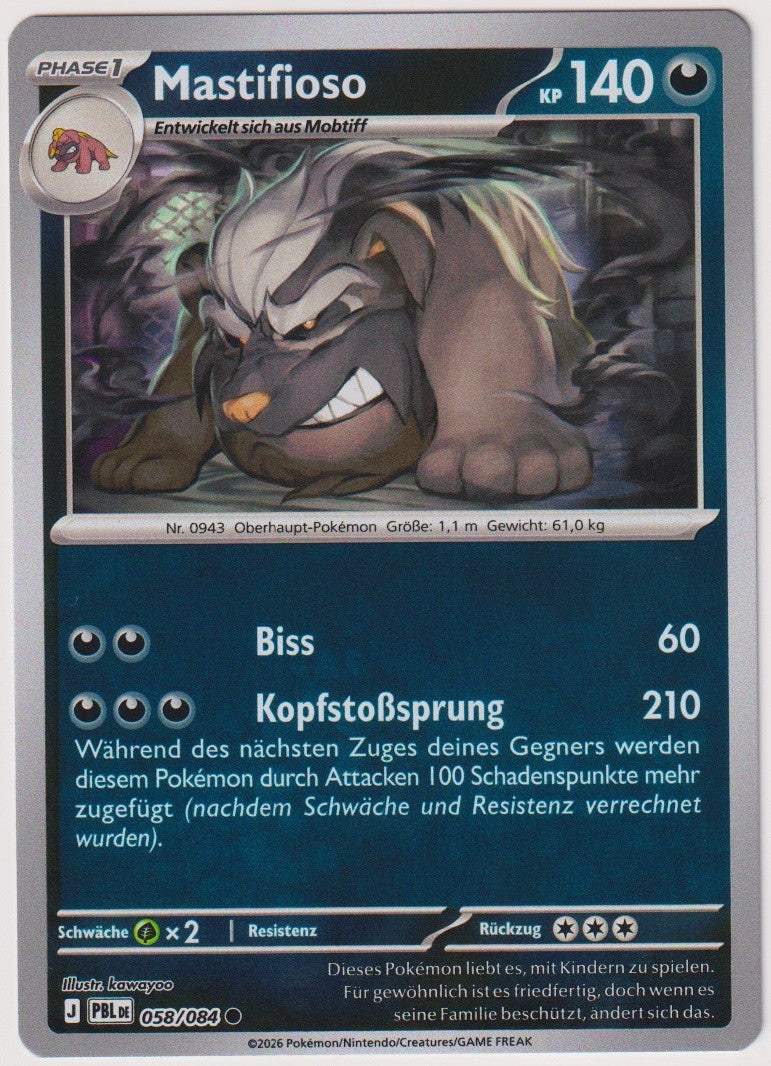 Pokemon TCG Mabosstiff #58/084 Common (C) Reverse Holo Deutsch 2026 – Bild 1