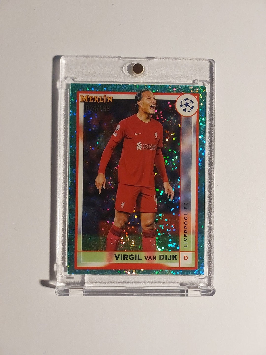 Topps Merlin 2022-23 Virgil Van Dijk Liverpool Parallel 24/199 Refractor Rare – Bild 1