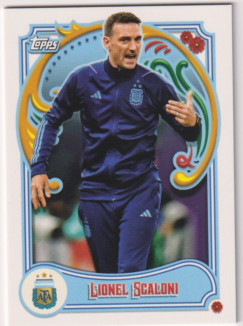Topps 2023-24 Lionel Scaloni Argentinien Trainer Topps Parallel Rare 30 – Bild 1